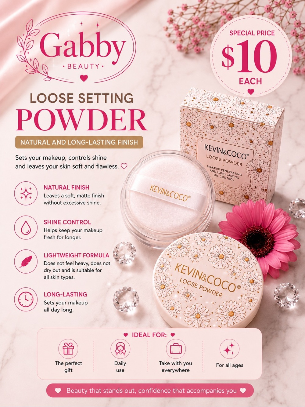 Kevin & Coco Loose Setting Powder — Soft Pink